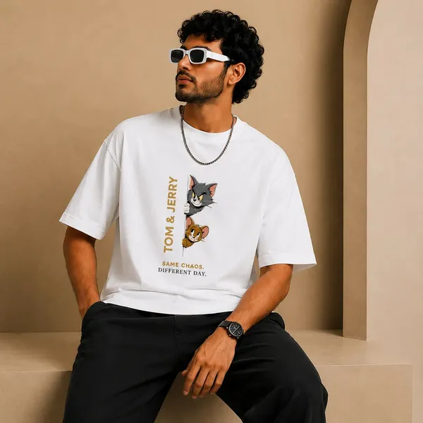 Tom_And_Jerry_Oversized_T_Shirt_Same_Chaos_Different_Day_Cartoon_Graphic_Tee