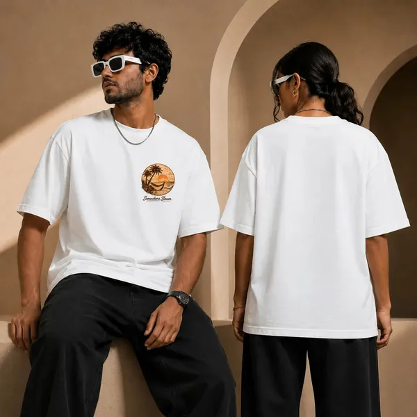 Somewhere_Slower_Oversized_T_Shirt_Tropical_Sunset_Chest_Print_240_Gsm