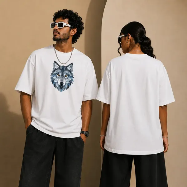 Geometric_Wolf_Oversized_T_Shirt_Lone_Fierce_Unstoppable_240_Gsm_Graphic_Tee_For_Women