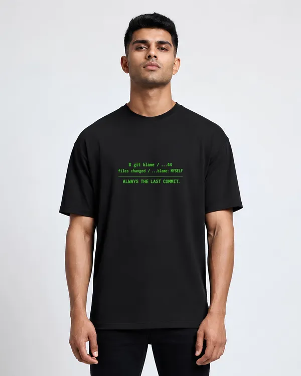 Stichix_Git_Blame_Myself_Oversized_Black_T_Shirt_Funny_Developer_Coding_Graphic_Tee