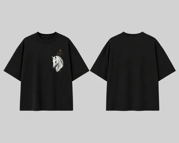 Stichix_Strength_Grace_Horse_Oversized_Black_T_Shirt_Minimalist_White_Horse_Graphic_Tee
