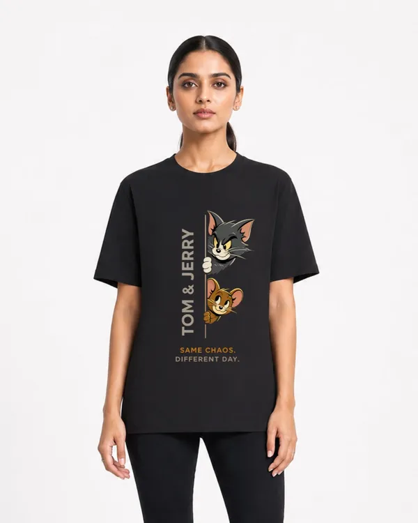 Stichix_Cartoon_Chaos_Oversized_Black_T_Shirt_For_Women_Fun_Graphic_Casual_Tee