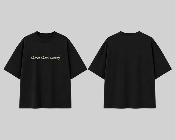 Charm_Chaos_Comedy_Oversized_Black_Graphic_T_Shirt_For_Women_Minimalist_Quote_Tee