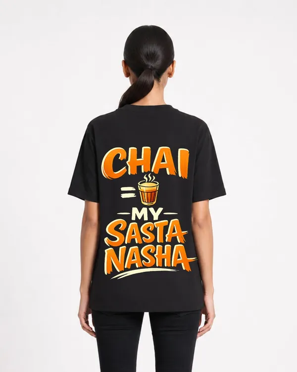 Chai_My_Sasta_Nasha_Oversized_Black_Graphic_T_Shirt_For_Women_Funny_Tea_Lover_Quote_Tee