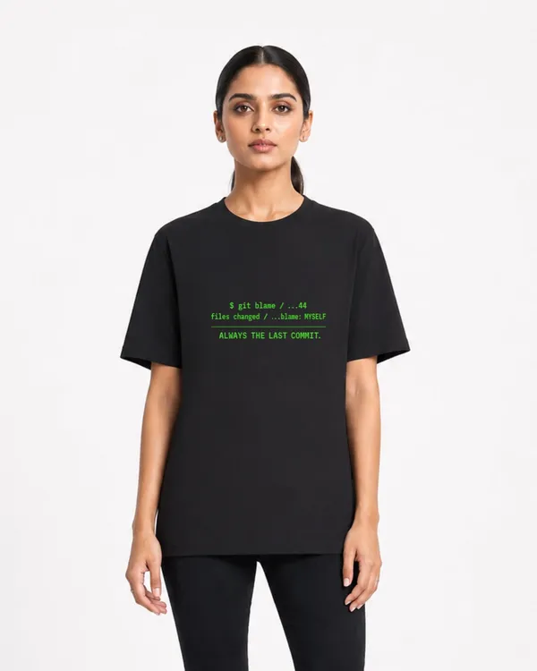 Always_The_Last_Commit_Oversized_Black_Graphic_T_Shirt_For_Women_Funny_Developer_Programmer_Tee