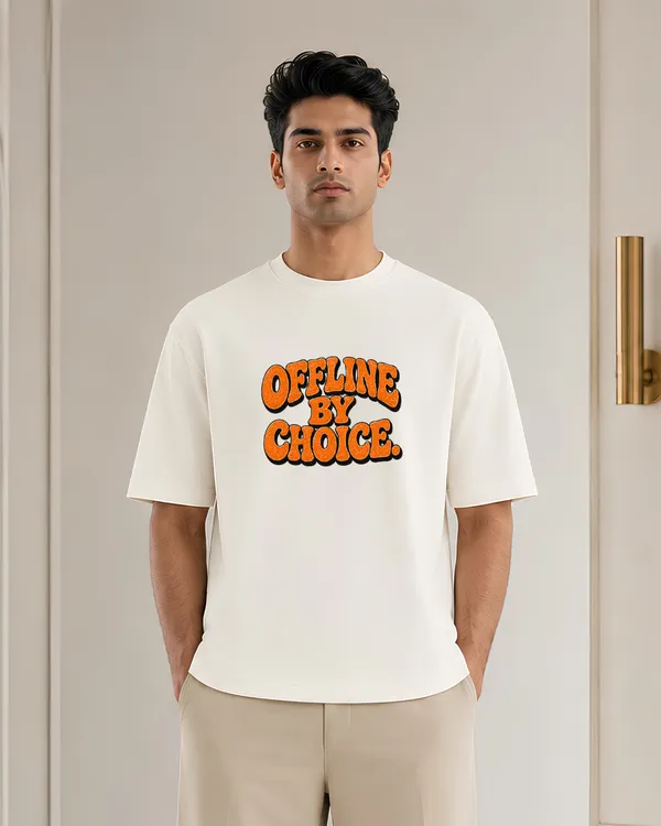 Offline_By_Choice_Oversized_Graphic_T_Shirt_Retro_Typography_Minimalist_Tee_Unisex_Casual_Streetwear