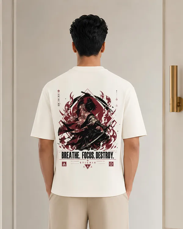 Breathe_Focus_Destroy_Samurai_Oversized_T_Shirt_Japanese_Warrior_Anime_Graphic_Back_Print_Unisex_Streetwear_Tee
