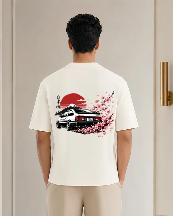 Japanese_Drift_Car_Oversized_T_Shirt_Sakura_Mount_Fuji_Jdm_Graphic_Back_Print_Unisex_Retro_Streetwear_Tee