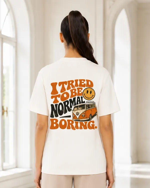 I_Tried_To_Be_Normal_Boring_Oversized_Graphic_T_Shirt_For_Women_Retro_Van_Back_Print_Casual_Streetwear_Tee