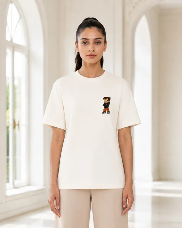 Cute_Cartoon_Boy_Graphic_T_Shirt_For_Women_Minimalist_Character_Print_Oversized_Casual_Tee
