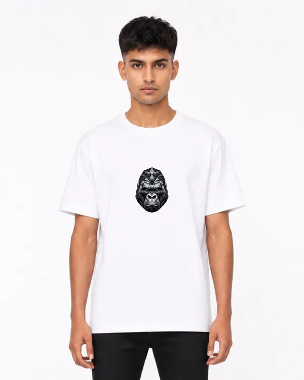 Geometric_Gorilla_Graphic_Oversized_T_Shirt_For_Men_Polygon_Ape_Face_Cotton_Tee_White_Streetwear_T_Shirt