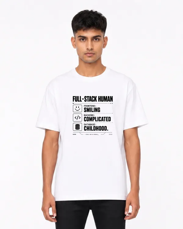 Full_Stack_Human_Developer_Graphic_T_Shirt_For_Men_Women_Programmer_Coding_Humor_Tee_Unisex_Geek_Cotton_T_Shirt