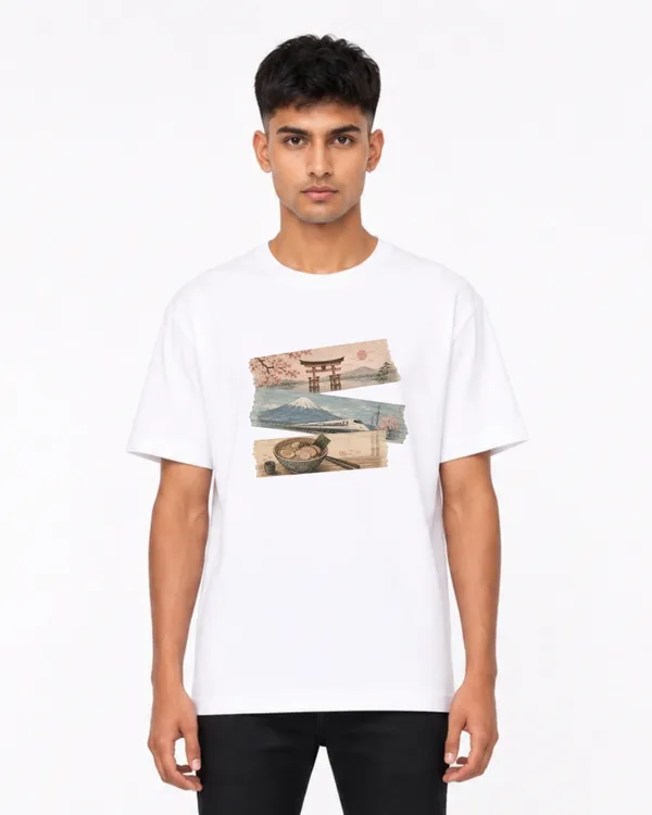 Japan_Culture_Graphic_T_Shirt_For_Men_Women_Mount_Fuji_Shinkansen_Torii_Gate_Art_Tee_Japanese_Aesthetic_Unisex_Cotton_T_Shirt