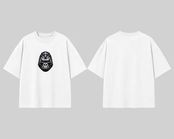 Women_S_Oversized_White_Geometric_Gorilla_Graphic_T_Shirt_Low_Poly_Animal_Streetwear_Tee