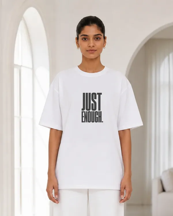 Women_S_Oversized_White_Just_Enough_Typography_T_Shirt_Minimalist_Quote_Graphic_Tee