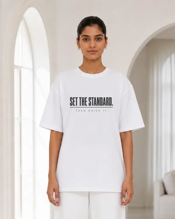 Women_S_Oversized_White_Motivational_Typography_T_Shirt_Set_The_Standard_Then_Raise_It_Graphic_Tee
