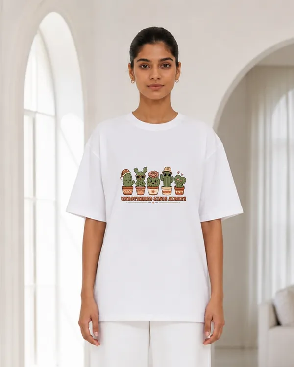 Unbothered_Since_Always_Cactus_Graphic_Oversized_T_Shirt_For_Women_Cute_Cartoon_Plant_Printed_Casual_Tee