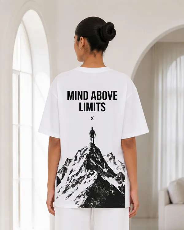 Women_S_White_Oversized_Mind_Above_Limits_Graphic_T_Shirt_Motivational_Mountain_Back_Print_Tee
