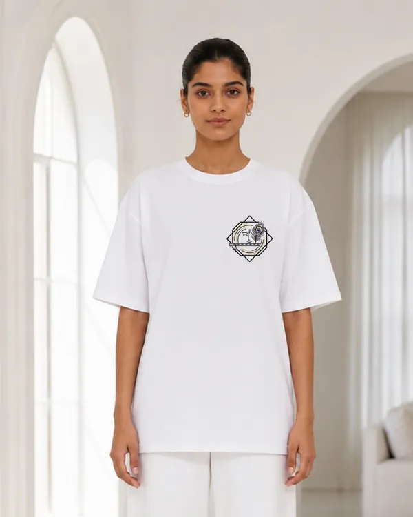 Women_S_White_Oversized_Minimal_Krishna_Face_Graphic_T_Shirt_Spiritual_Premium_Cotton_Tee