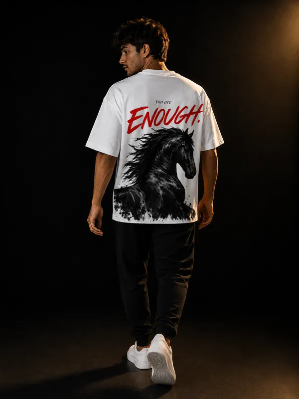 You_Are_Enough_Oversized_T_Shirt_Wild_Horse_Graphic_Tee_By_Stichix