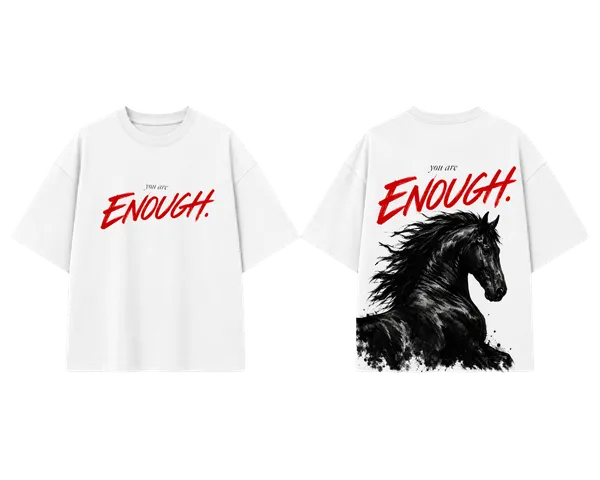 You_Are_Enough_Oversized_T_Shirt_Wild_Horse_Graphic_Tee_By_Stichix