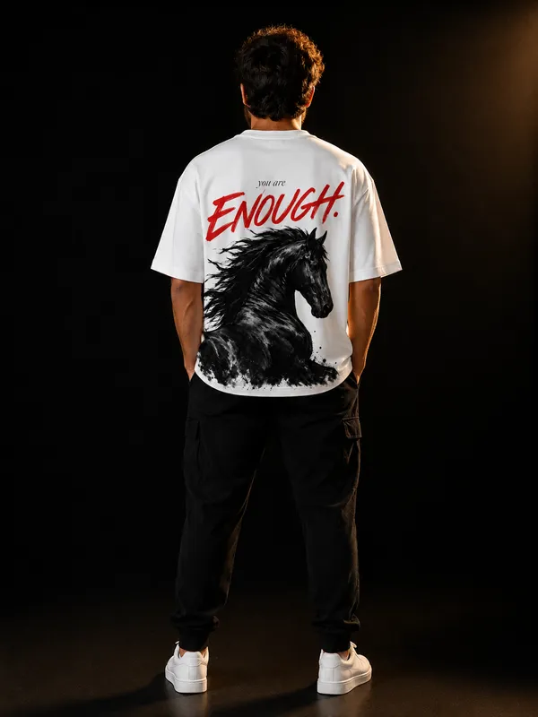 You_Are_Enough_Oversized_T_Shirt_Wild_Horse_Graphic_Tee_By_Stichix