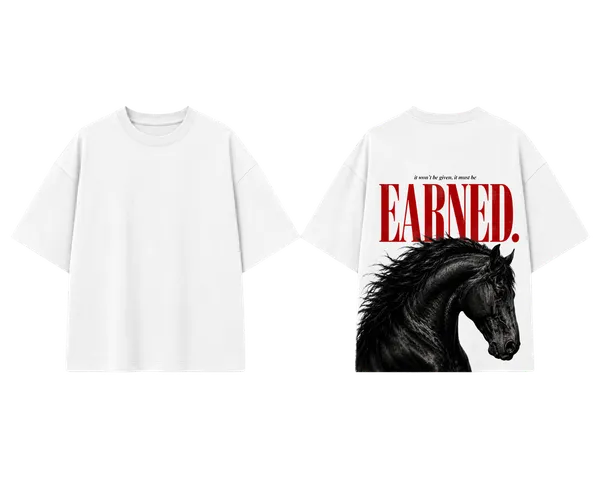 Stichix_S_Earned_Oversized_T_Shirt_Black_Horse_Graphic_Tee