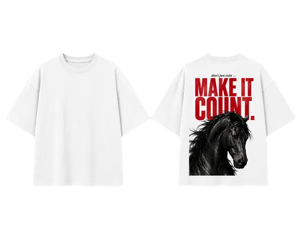 Make_It_Count_Oversized_T_Shirt_Black_Horse_Graphic_Tee_By_Stichix
