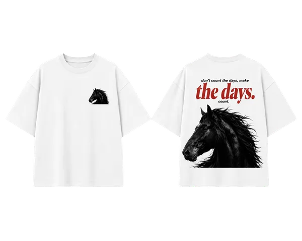 The_Days_Oversized_T_Shirt_Horse_Graphic_Front_Back_Tee_By_Stichix