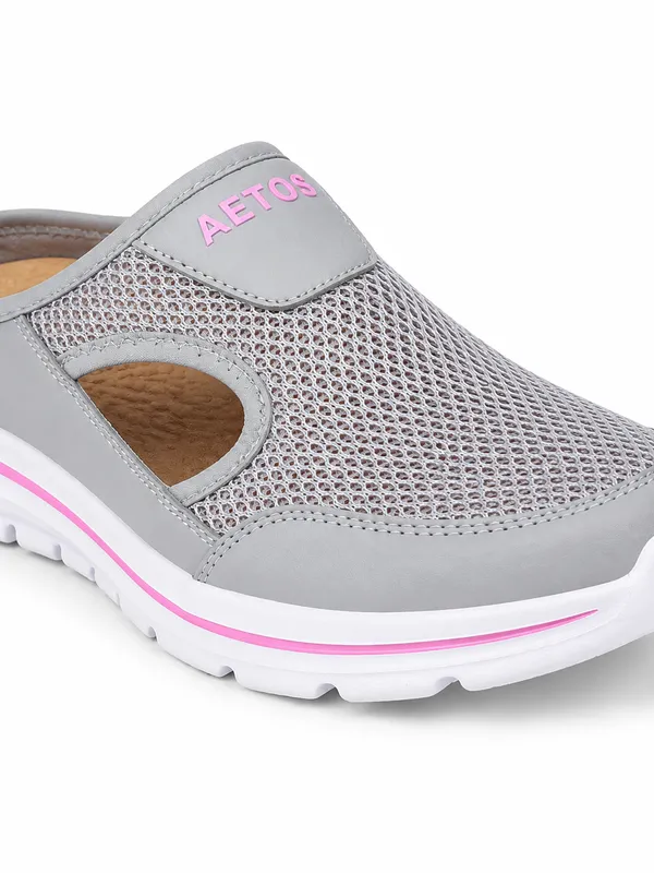 Grey_Mesh_Slip_On_Clogs_For_Women