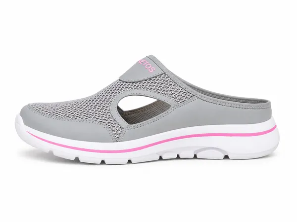 Grey_Mesh_Slip_On_Clogs_For_Women