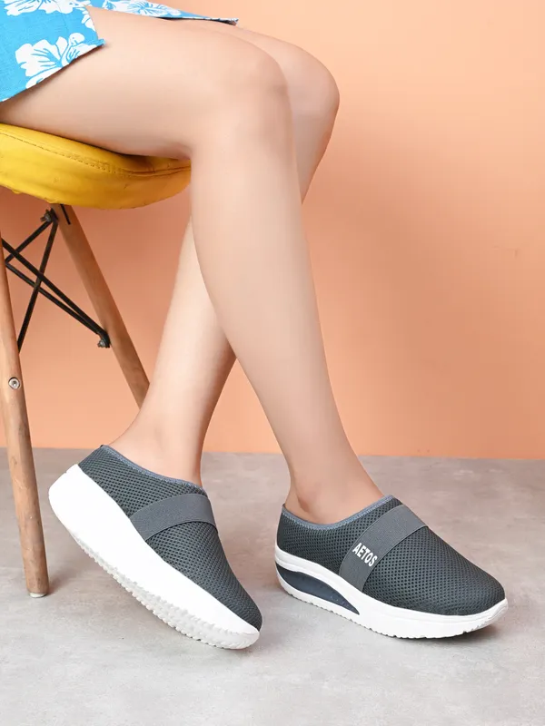 Grey_Mesh_Slip_On_Shoes_For_Women