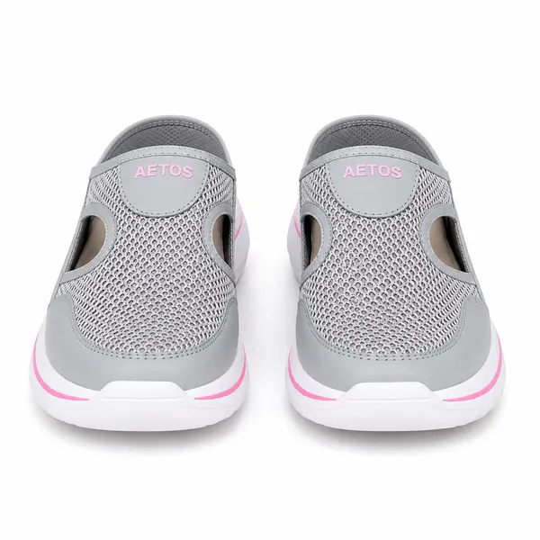 Grey_Mesh_Slip_On_Clogs_For_Women