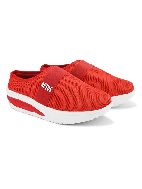 Red_Mesh_Slip_On_Shoes_For_Women