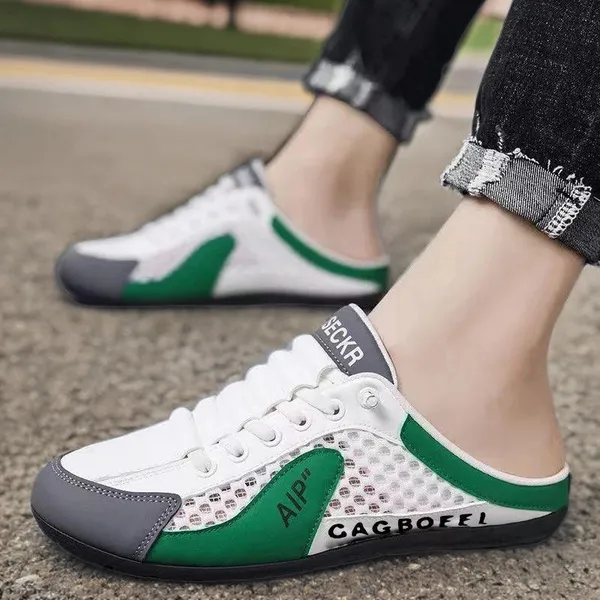White_Mesh_Lace_Up_Sneaker_Mules_For_Men