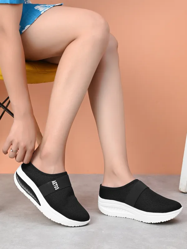 Black_Mesh_Slip_On_Shoes_For_Women