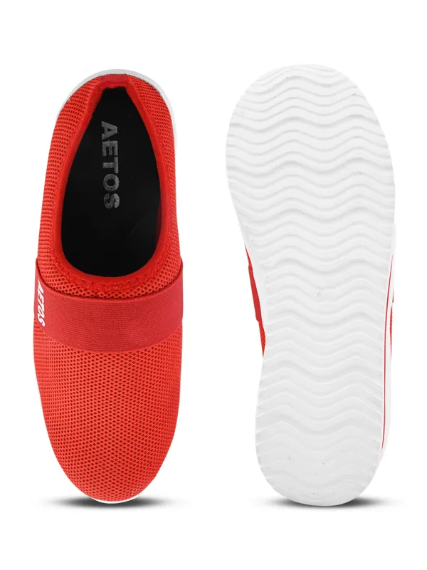 Red_Mesh_Slip_On_Shoes_For_Women
