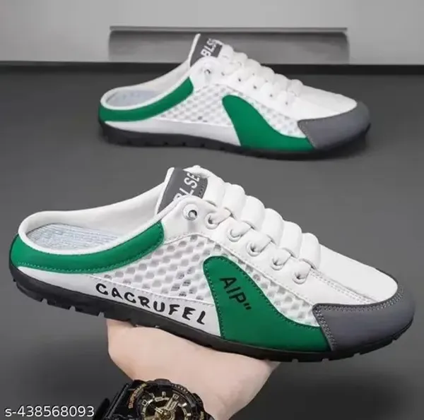 White_Mesh_Lace_Up_Sneaker_Mules_For_Men