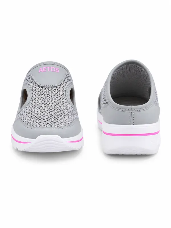 Grey_Mesh_Slip_On_Clogs_For_Women