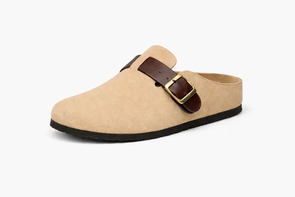 Beige_Suede_Leather_Buckle_Strap_Casual_Sandals_For_Men