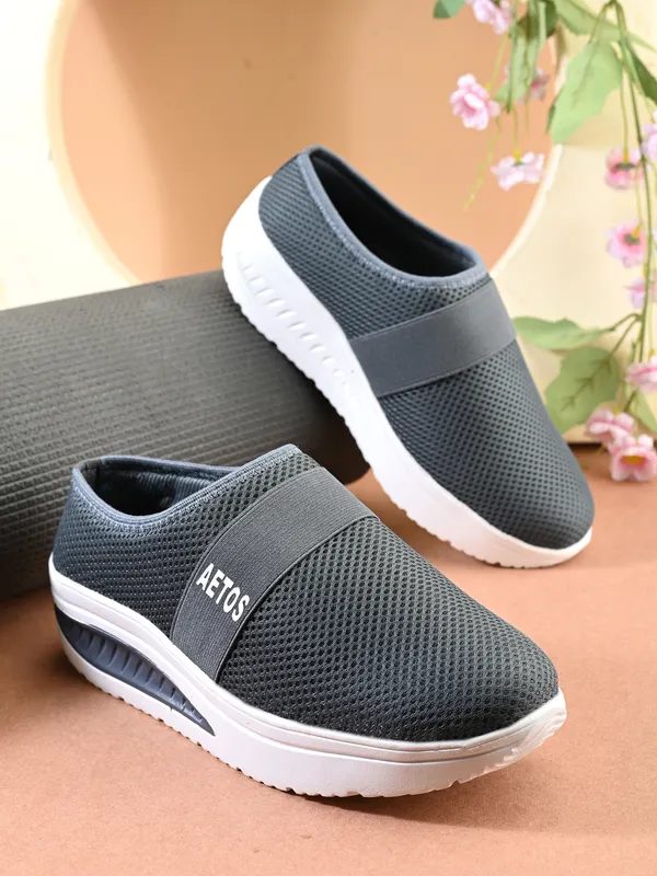 Grey_Mesh_Slip_On_Shoes_For_Women