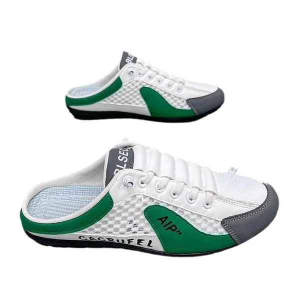 White_Mesh_Lace_Up_Sneaker_Mules_For_Men