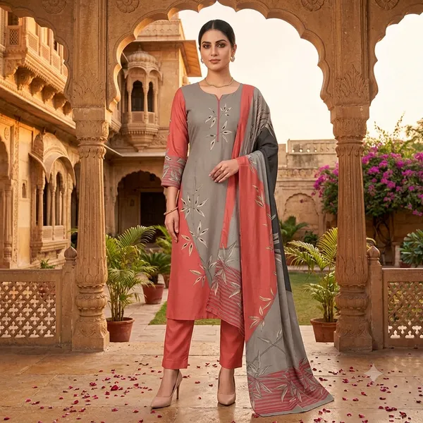 Grey_Red_Rayon_Floral_Printed_Unstitched_Suit_For_Women