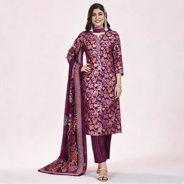 Purple_Cotton_Silk_Floral_Print_Ethnic_Unstitched_Suit_Set_For_Women