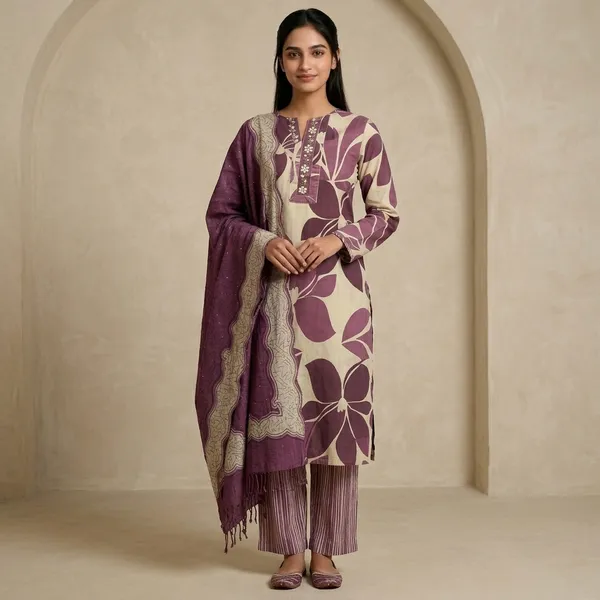 Purple_Cotton_Printed_Unstitched_Ethnic_Suit_Set_For_Women