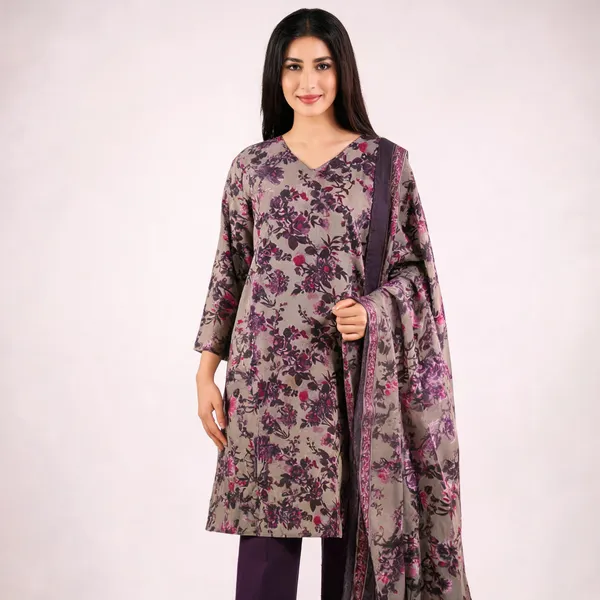 Taupe_Cotton_Straight_Floral_Print_Kurta_Suit_Set_For_Women