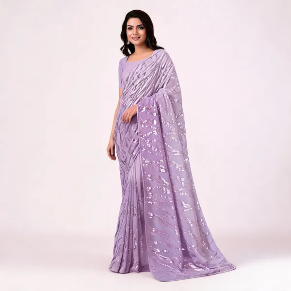 Lavender_Chiffon_Embellished_Saree_For_Women