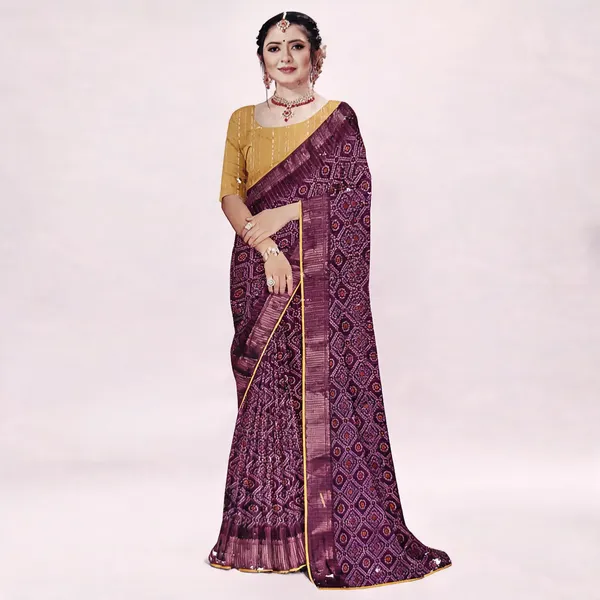 Purple_Georgette_Printed_Saree_For_Women