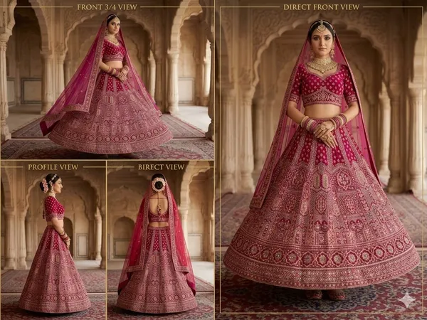 Rani_Pink_Velvet_Bridal_Lehenga_Set