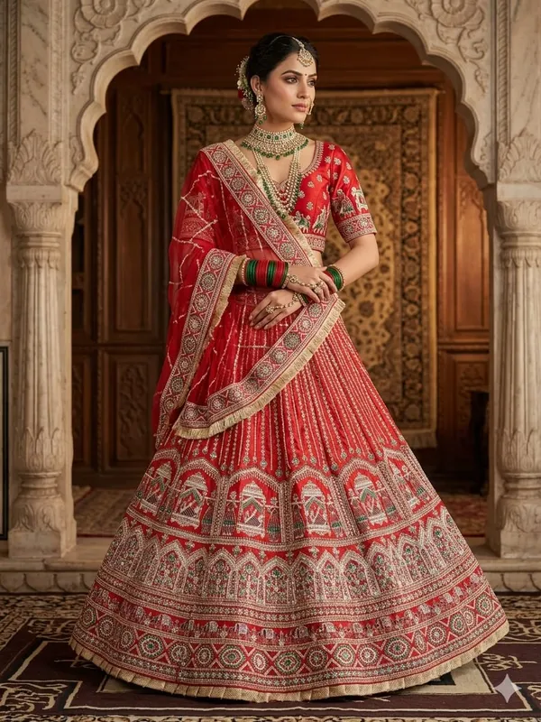Red_Silk_Embroidered_Bridal_Lehenga